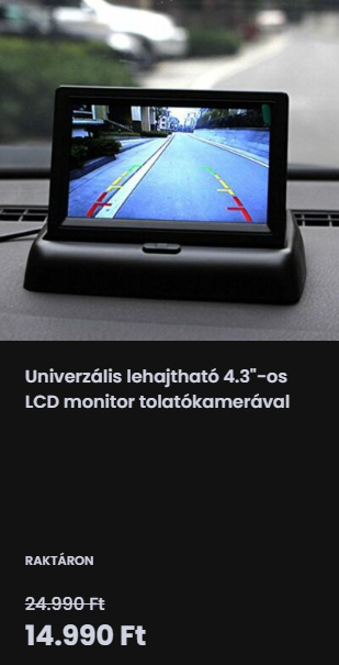 4.3-os LCD monitor tolatókamerával