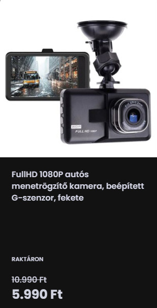 FullHD 1080P autós menetrögzítő kamera beépített G-szenzor
